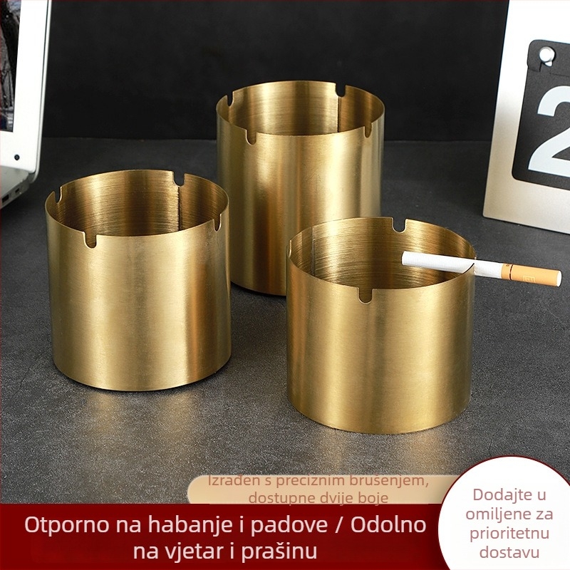 Pepeljak od nehrđajućeg čelika, svijetlo luksuzan stil, tisak logotipa i prilagodba, pakiranje 100 komada