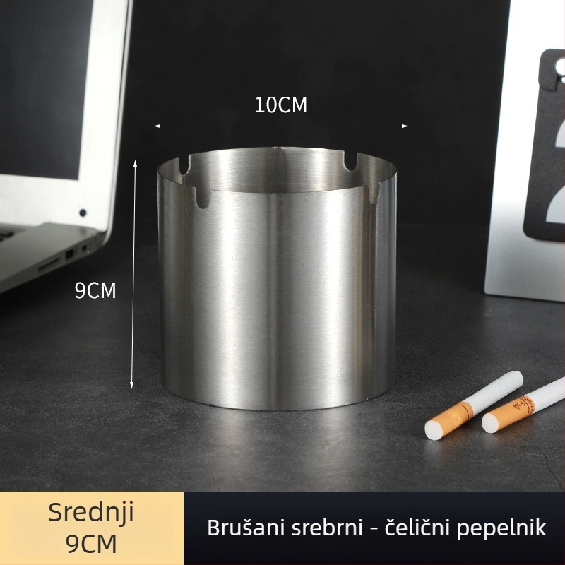 Pepeljak od nehrđajućeg čelika, svijetlo luksuzan stil, tisak logotipa i prilagodba, pakiranje 100 komada