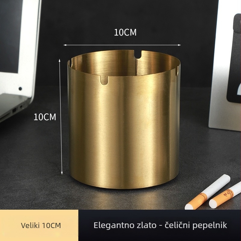 Pepeljak od nehrđajućeg čelika, svijetlo luksuzan stil, tisak logotipa i prilagodba, pakiranje 100 komada