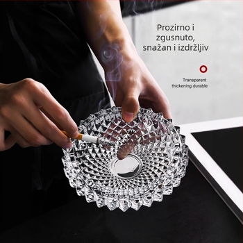 Stakleni pepelnjak, minimalistički dizajn, tiskano logo, obrada i prilagodba, kutija od 48 komada