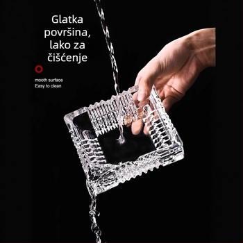 Stakleni pepelnjak, minimalistički dizajn, tiskano logo, obrada i prilagodba, kutija od 48 komada