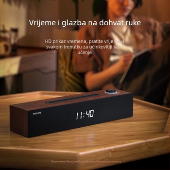 Philips SPA3809 Desni desktop zvučnik s ugrađenom zvučnom karticom, žičan i Bluetooth, 3×2W, ugrađena baterija, drveno kućište, 100Hz-20kHz, SNR ≥60dB, Bluetooth 5.3