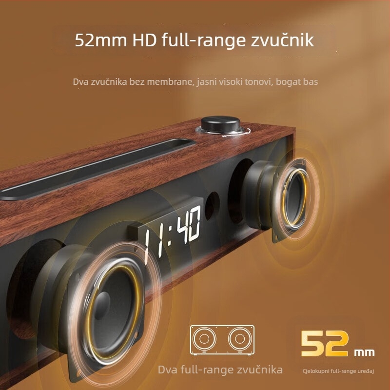 Philips SPA3809 Desni desktop zvučnik s ugrađenom zvučnom karticom, žičan i Bluetooth, 3×2W, ugrađena baterija, drveno kućište, 100Hz-20kHz, SNR ≥60dB, Bluetooth 5.3
