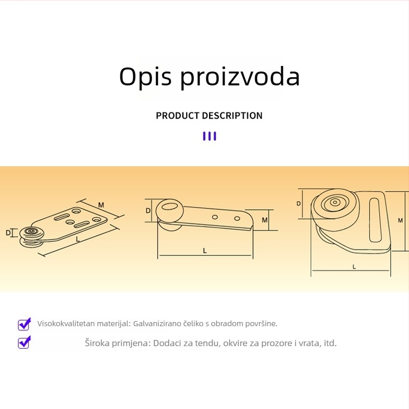 Jednostrana klizna kladnica za ceradu kamiona (Primjena: dodatna oprema za šasiju, vodilice za vrata i prozore; Značka: Yilin; Pakiranje: Bulk)