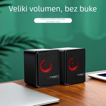 Thunderwolf S3 USB računala zvučnik s LED osvjetljenjem, 2.1-kanalni sustav, USB i 3,5 mm ulaz, 40 Hz–20 kHz, SNR ≥75 dB