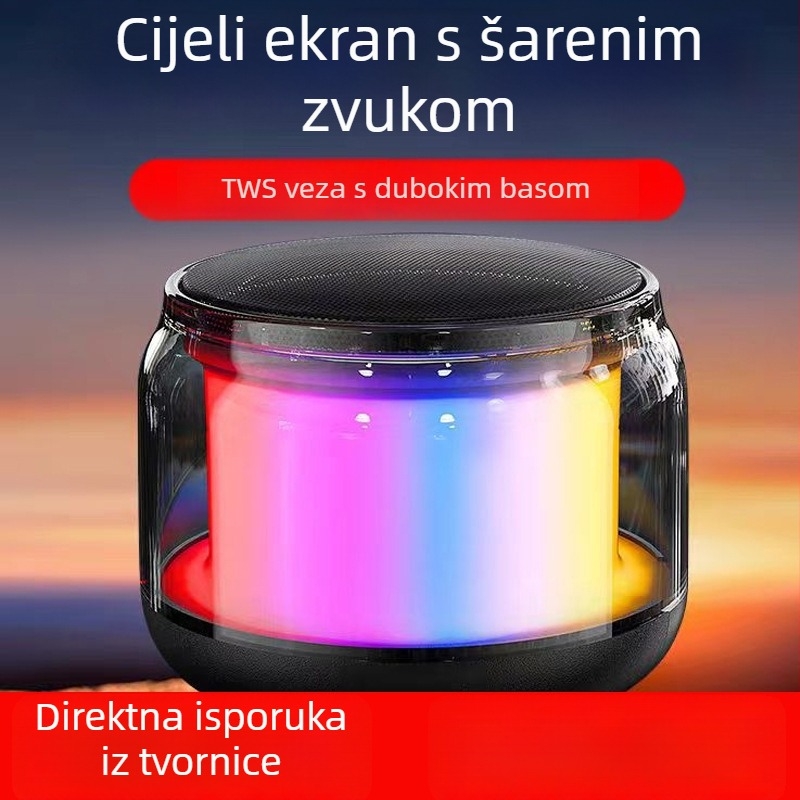 S100 mini Bluetooth zvučnik s RGB osvjetljenjem, Bluetooth 5.0, 100 Hz–20 kHz, 3W, SNR ≥70 dB, ugrađena baterija