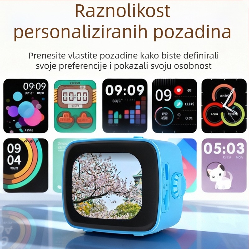Pametni Bluetooth zvučnik sa zaslonom, sinhronizacija tekstova, prenosni budilnik, TF kartica, višestruka jezična podrška