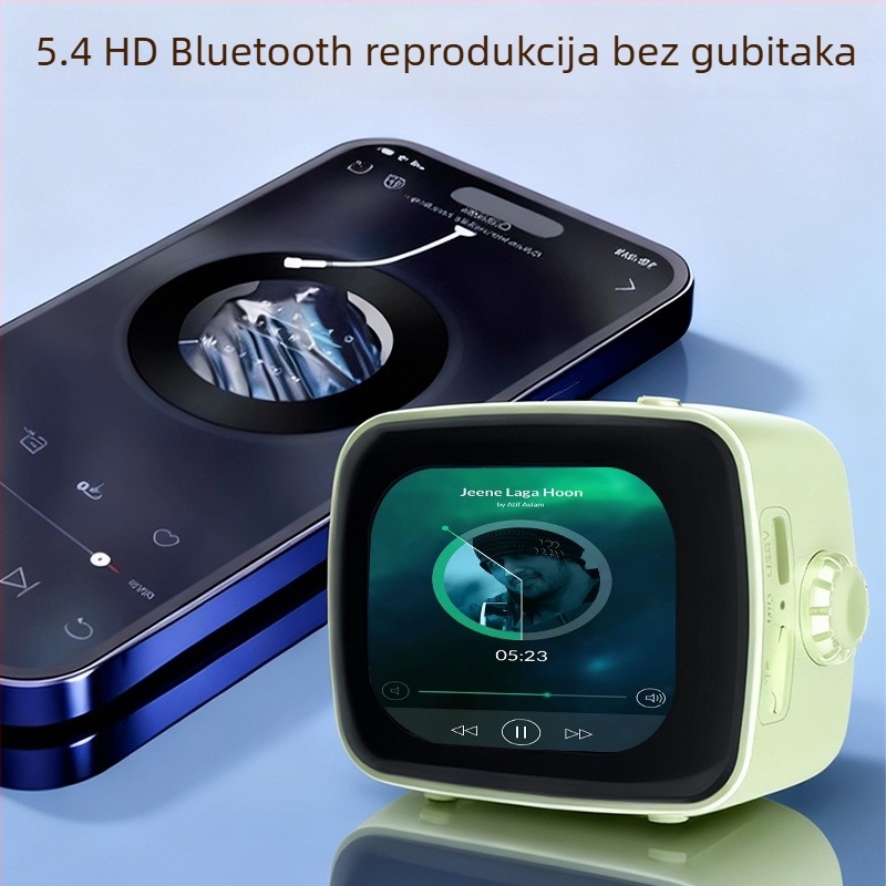 Pametni Bluetooth zvučnik sa zaslonom, sinhronizacija tekstova, prenosni budilnik, TF kartica, višestruka jezična podrška