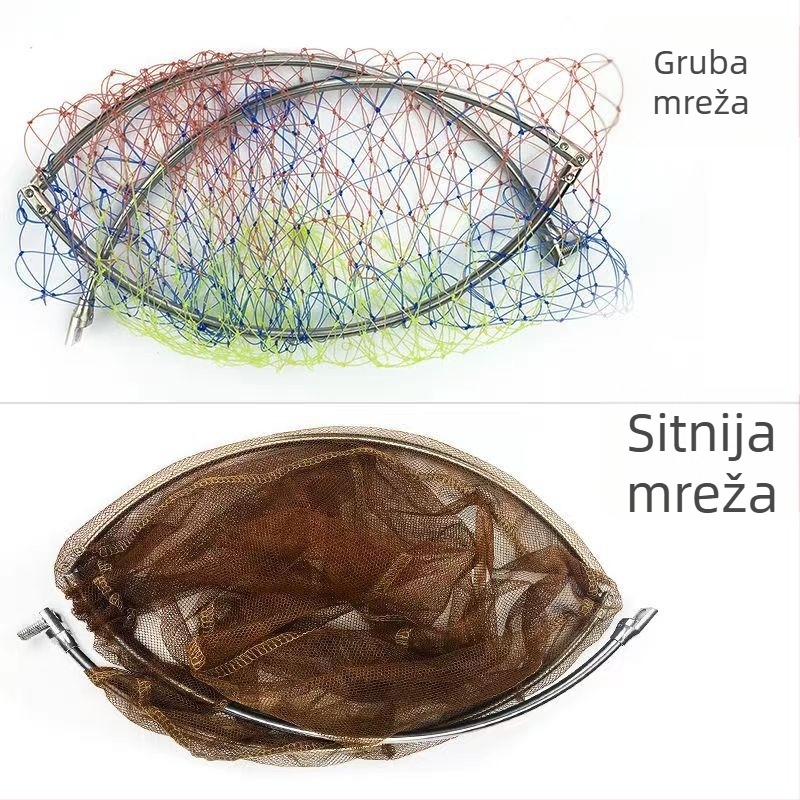 Glava mreže za ribolov - Materijal: Hercules; Promjer otvora mreže: 40–50 cm; Dubina mreže: 50–60 cm; Ne skuplja