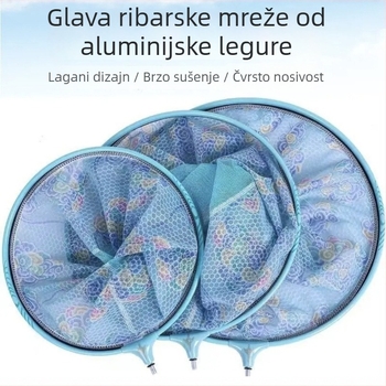 Ribolovna mreža s torbom — fina mreža protiv zapetljavanja, ultra lagana, dubina 28 cm, nosivost 20 kg, kod Xc6512, nano mreža