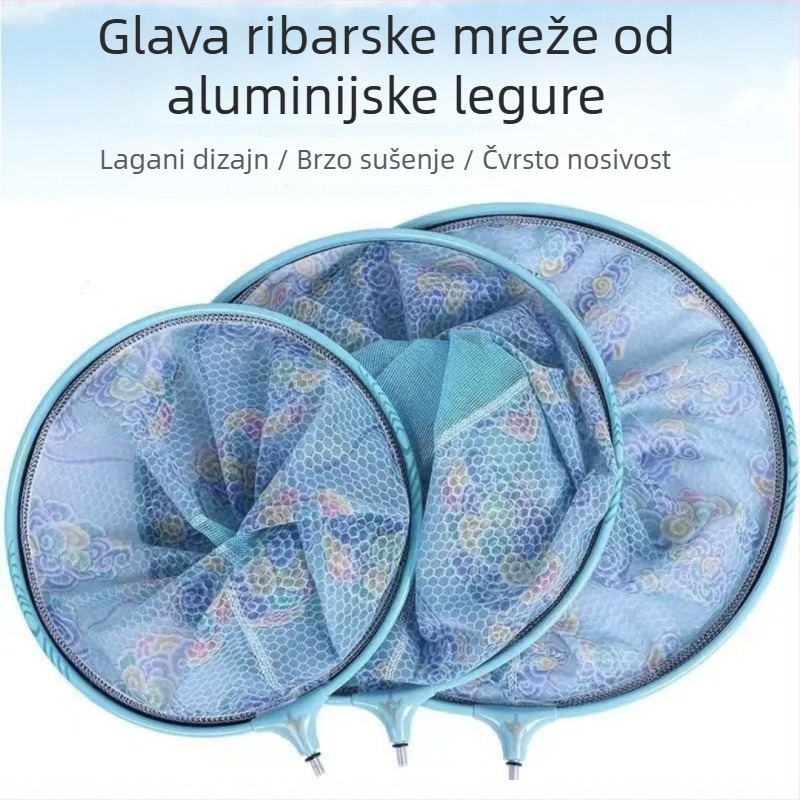 Ribolovna mreža s torbom — fina mreža protiv zapetljavanja, ultra lagana, dubina 28 cm, nosivost 20 kg, kod Xc6512, nano mreža
