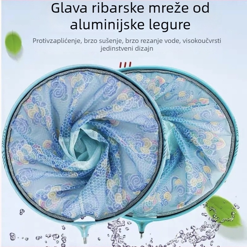 Ribolovna mreža s torbom — fina mreža protiv zapetljavanja, ultra lagana, dubina 28 cm, nosivost 20 kg, kod Xc6512, nano mreža