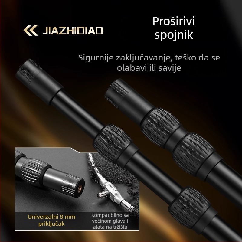 Set štapova za mrežu za lov s glavom mreže, od nehrđajućeg čelika, teleskopska šipka, promjer oka mreže 40 cm, usko mrežno