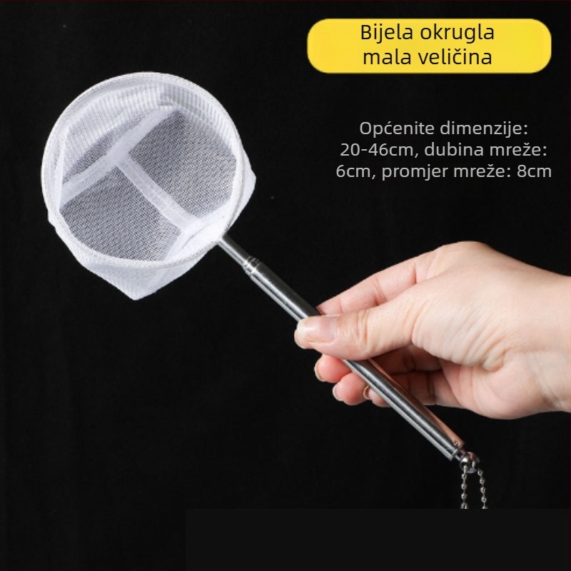 3D mreža s finim otvorom za tropske dekorativne ribe, ručna mreža za akvarijske ribe, promjer 8 cm, dubina 6 cm, sklopiva