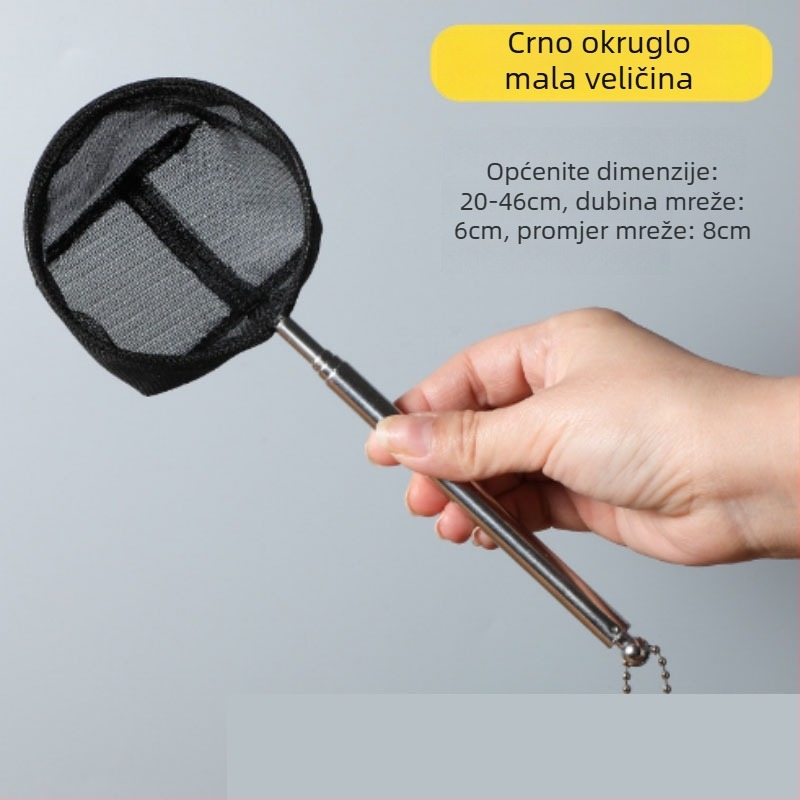 3D mreža s finim otvorom za tropske dekorativne ribe, ručna mreža za akvarijske ribe, promjer 8 cm, dubina 6 cm, sklopiva