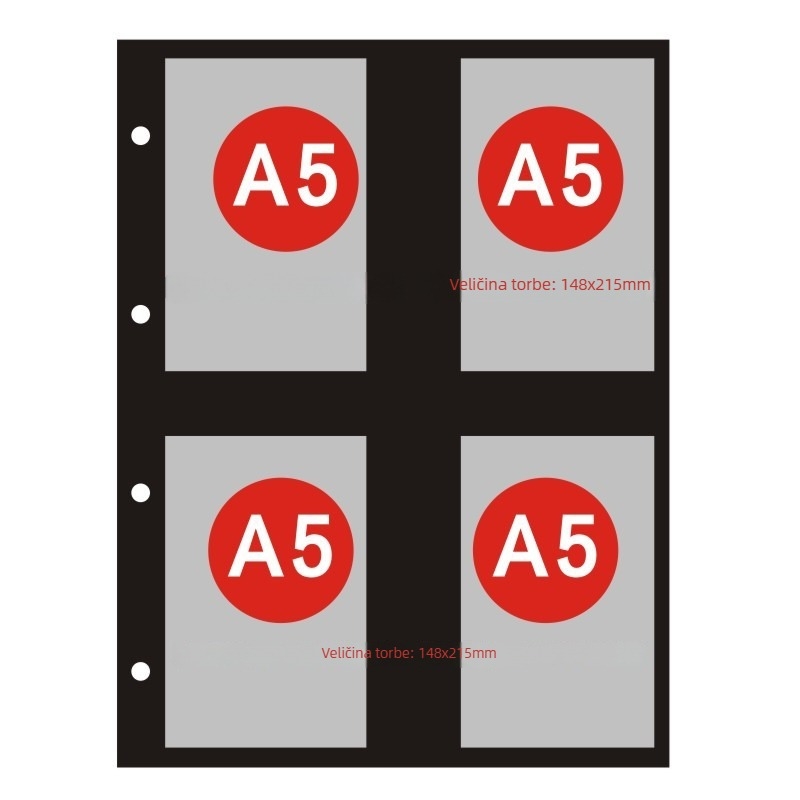 Knjiga za stranice certifikata s 3- i 4-rupe; materijal PP/CPP/OPP; otisak logotipa; prilagodba i licencirana privatna marka.