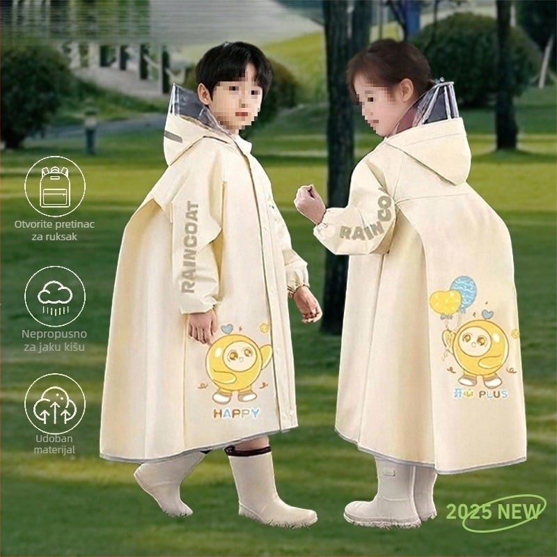 Dječji kišni pončo od EVA, unisex, za djecu, pogodnog za vrtić i školu, s logotipom tiskanim pad printingom