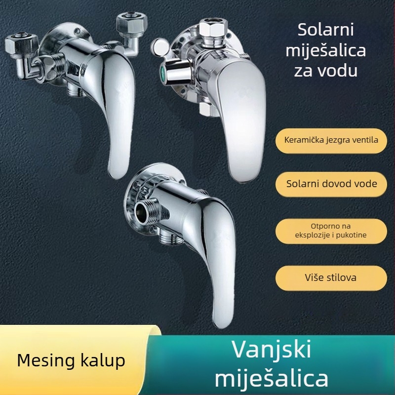 Površinski montirani miješajući ventil za vodu – topla i hladna voda, radni tlak 1.0, hladna 2, topla 90, protok izlaza 1