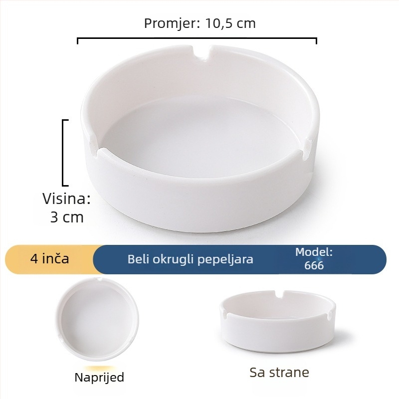 Pepeljara s imitacijom porcelana, otpornost na padanje, otporna na veter, minimalistički dizajn za restorane i hotele; Marka Xiangsu; Stil universalno; Logo nije moguće; Bez prilagođavanja