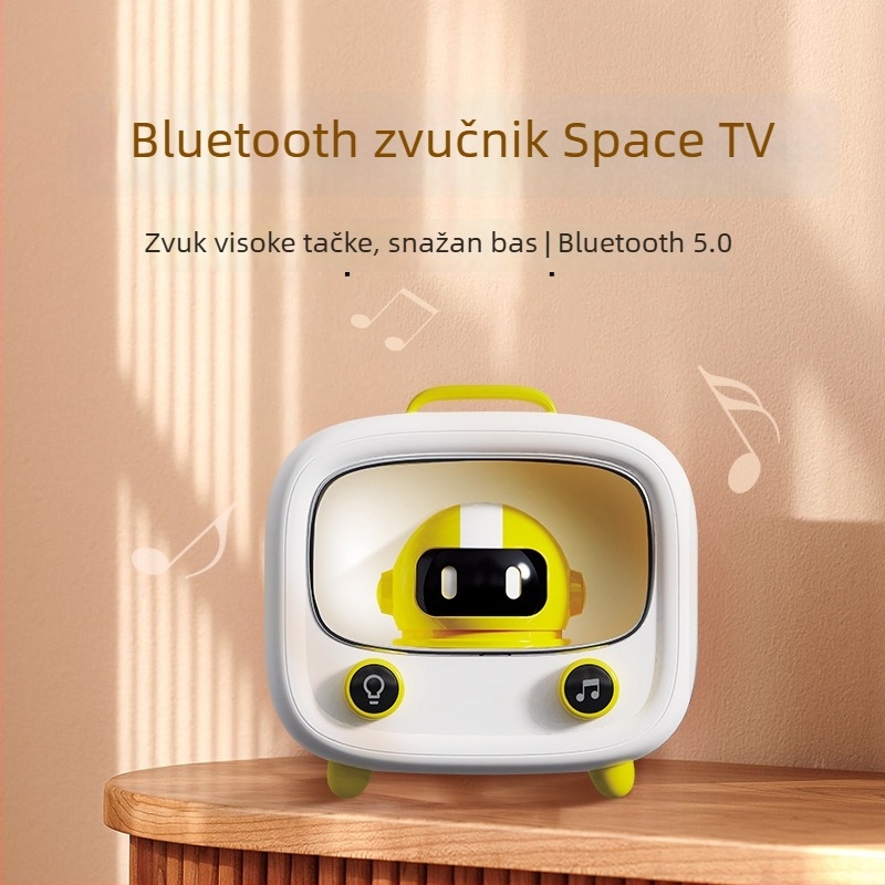 Space TV Bluetooth zvučnik: kompaktan bežični za kućnu i vanjsku upotrebu, 5W, Bluetooth 5.0, ugrađena baterija, frekvencijski raspon 60 Hz–15 kHz, domet 10 m