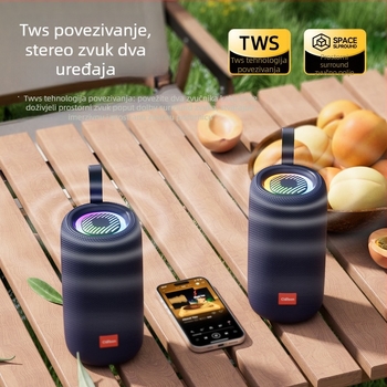 Prijenosni vanjski Bluetooth zvučnik s subwooferom – IPX4, Bluetooth 5.0, dva zvučnika, 20Hz–20kHz, baterija 2000–4000 mAh