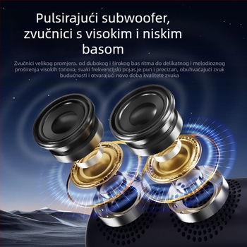 Prijenosni vanjski Bluetooth zvučnik s subwooferom – IPX4, Bluetooth 5.0, dva zvučnika, 20Hz–20kHz, baterija 2000–4000 mAh