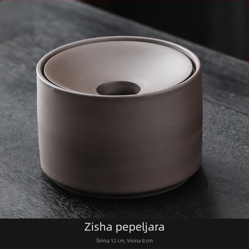 Posuda za pepeo od purpurne glinene s poklopcem, velika, retro stil, personaliziran dizajn za dom i ured
