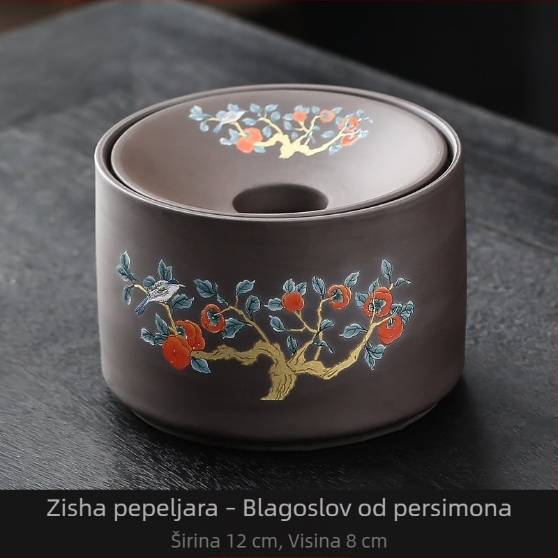 Posuda za pepeo od purpurne glinene s poklopcem, velika, retro stil, personaliziran dizajn za dom i ured