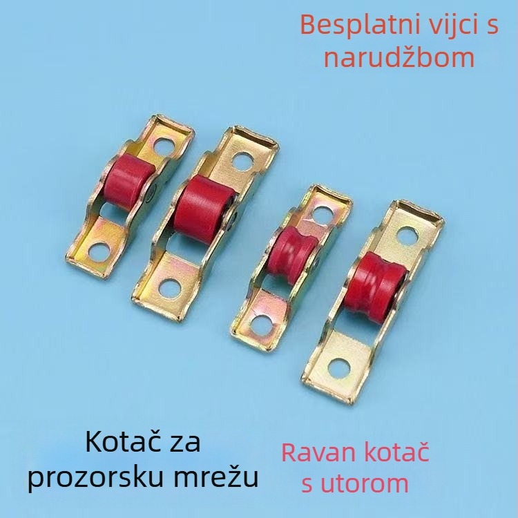 Set kolotka za mrežu prozora — aluminijski legura, najlon i plastično‑čelične kolutovi, s kliznim točkom za vrata i prozore