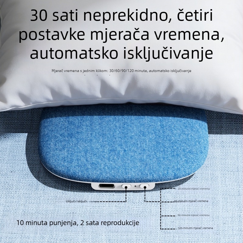 Zvučnik za san ispod jastuka (Dizajn leteći disk) – Bluetooth 5.3, 100Hz–20kHz, SNR ≥70dB, 5W, Ugrađena baterija 100–300mAh
