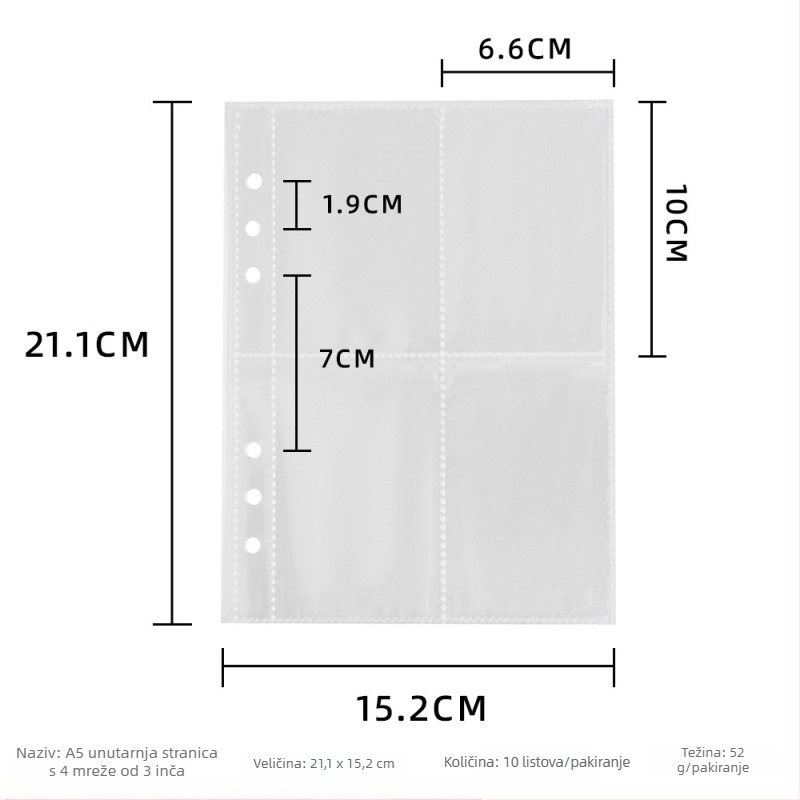 HISOCUTE PU kožni fotoalbum s rastavljivim listovima, vezanje vrpcom i spremište za Polaroid kartice – idealan poklon