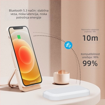 Bluetooth zvučnik s koštanom vodljivosti, ugrađena baterija 500–800 mAh, Bluetooth 5.3, frekvencijski raspon 30 Hz–15 kHz, IPX1 vodootpornost