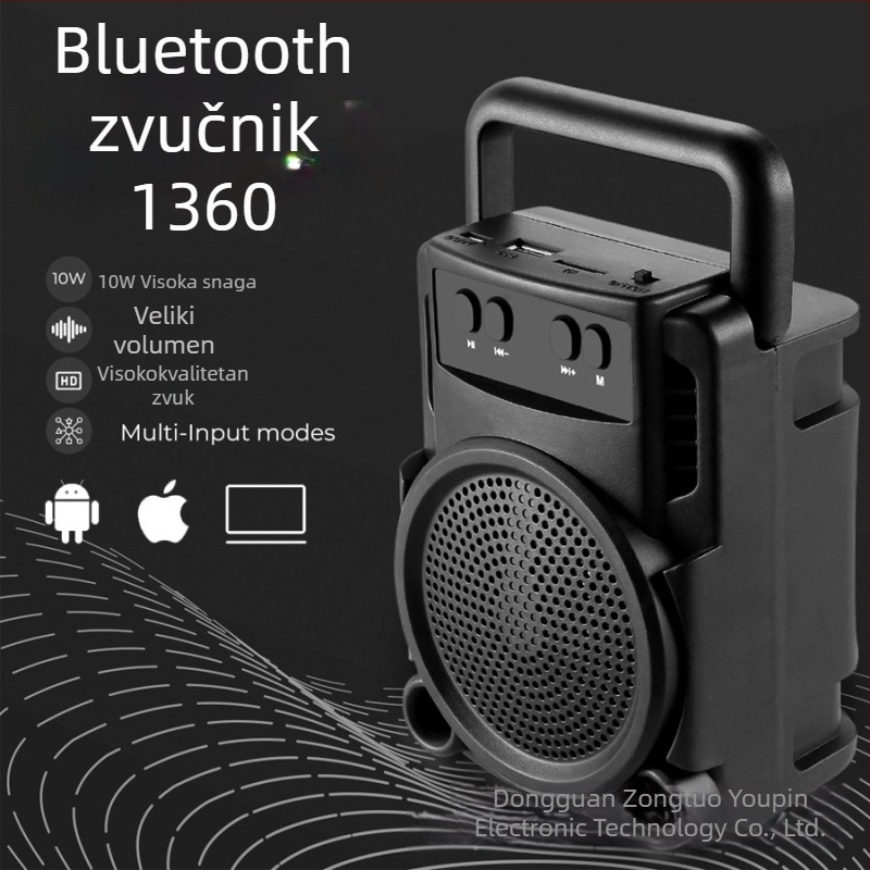 Bežični Bluetooth zvučnik s ugrađenom baterijom, Bluetooth 5.0, 3W, 100Hz-20kHz, domet 10 m