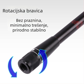 Karbonski teleskopski štap za mrežu za ribolov, lagan i prijenosan, 4 segmenta, težina 0,5 kg