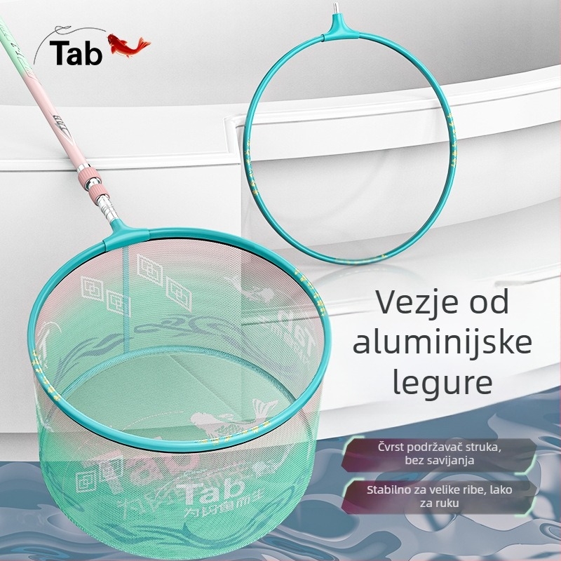 Glava mreže za izlov ribe, okvir od aluminijskog legura, ultralak, brzo sušenje, dizajn protiv udica, duboko fino mreža