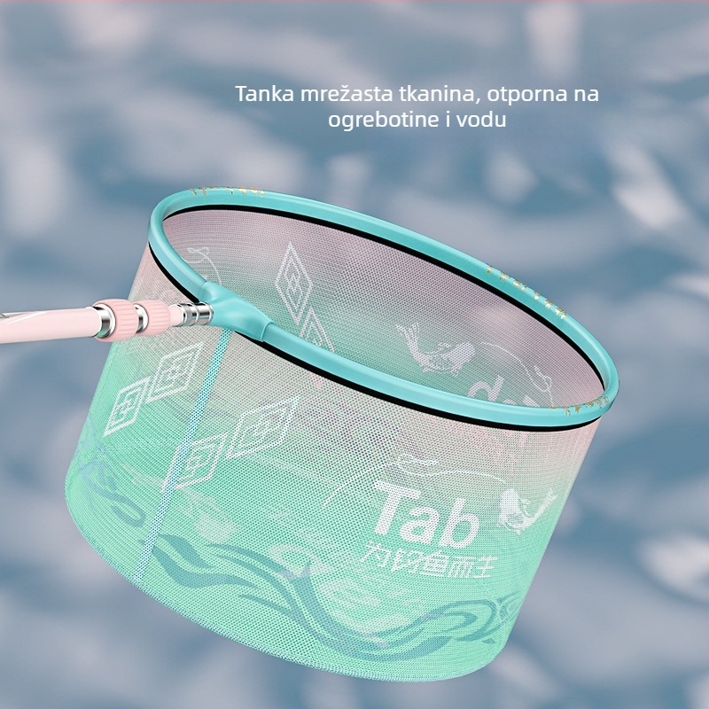 Glava mreže za izlov ribe, okvir od aluminijskog legura, ultralak, brzo sušenje, dizajn protiv udica, duboko fino mreža