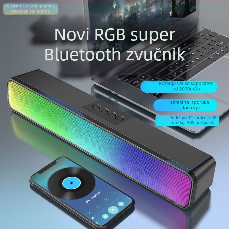 Bežični Bluetooth zvučnik, Bluetooth 5.0, 10W izlaz, frekvencijski raspon 35 Hz–16 kHz, ugrađena baterija 800–1000 mAh, domet do 10 m