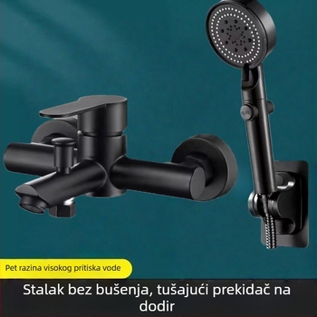 Skriveni tuš set od 304 nehrđajućeg čelika, okretna tuš glava, ušteda vode, dvostruka kontrola topline, jednim klikom isključivanje vode, 0–90°C