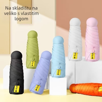 Kišobran za sunce i kišu s 6-krakom fibernog okvira, platno 190T, UPF>50, ručno otvaranje, otisak logotipa i prilagodba