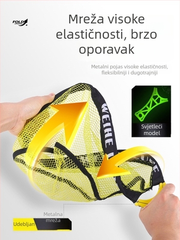Weihe Sports sklopiva ribarska mreža, džepna ručna mreža, materijal: tkanina + metalna mreža, težina 208 g / 223 g