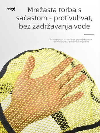 Weihe Sports sklopiva ribarska mreža, džepna ručna mreža, materijal: tkanina + metalna mreža, težina 208 g / 223 g