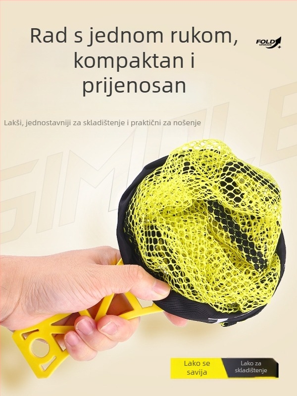 Weihe Sports sklopiva ribarska mreža, džepna ručna mreža, materijal: tkanina + metalna mreža, težina 208 g / 223 g