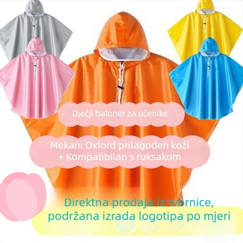 Dječji kišni pončo za dječake i djevojčice, zaštita lica, lagano oblačenje i skidanje, pogodno za dopunske nastave i vrtić, mogućnost loga