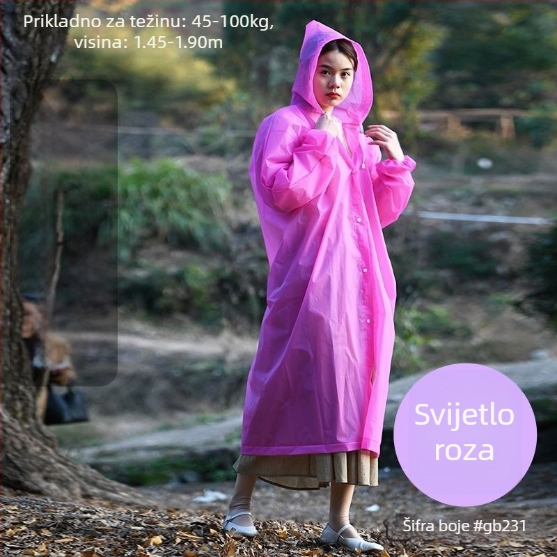 Jednokratna EVA kišna kabanica za odrasle, unisex, cijelo tijelo, vodootporna za planinarenje i putovanja (Materijal: EVA; Pokrivenost: cijelo tijelo; Namjena: planinarenje/putovanja)