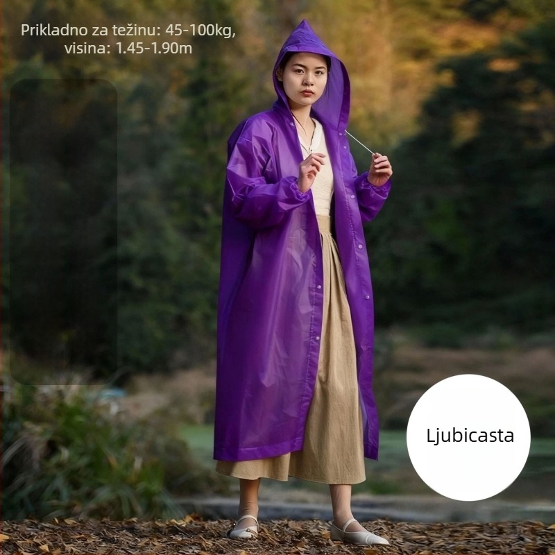 Jednokratna EVA kišna kabanica za odrasle, unisex, cijelo tijelo, vodootporna za planinarenje i putovanja (Materijal: EVA; Pokrivenost: cijelo tijelo; Namjena: planinarenje/putovanja)