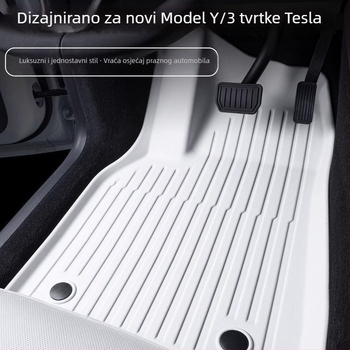 Podne prostirke za Tesla Model 3 i Model Y s potpunim pokrivanjem, TPES materijal, bez logotipa