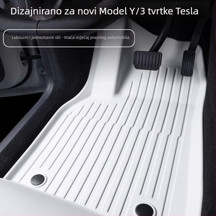 Podne prostirke za Tesla Model 3 i Model Y s potpunim pokrivanjem, TPES materijal, bez logotipa