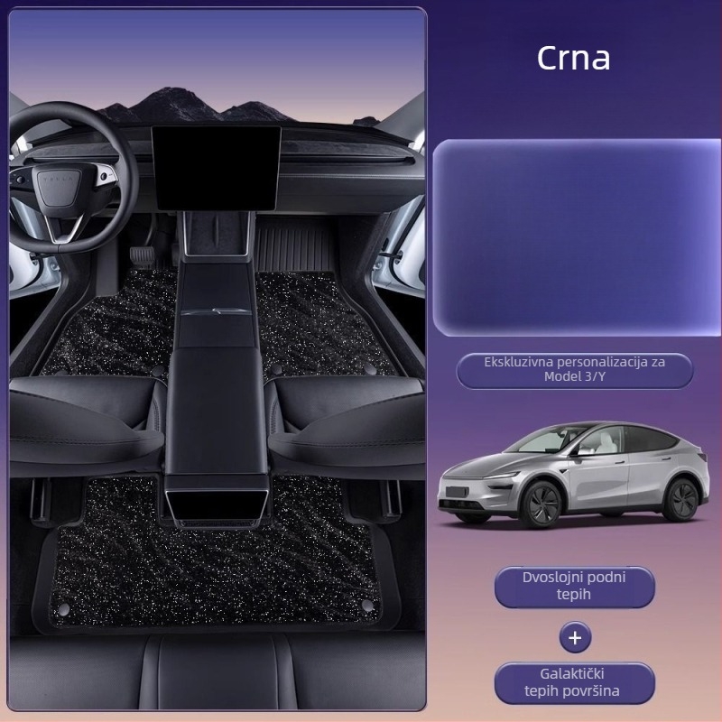 Podne prostirke za Tesla Model 3 i Model Y s potpunim pokrivanjem, TPES materijal, bez logotipa