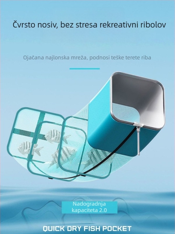 Baon najlonska mreža za zaštitu ribolova, prijenosna mreža s kvadratnim otvorima, brzo se suši