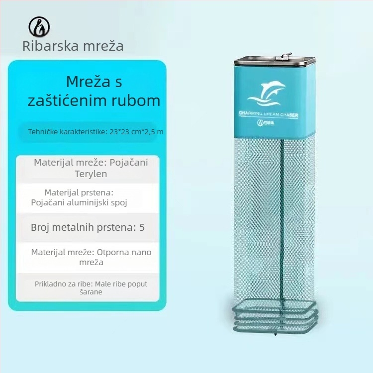 Baon najlonska mreža za zaštitu ribolova, prijenosna mreža s kvadratnim otvorima, brzo se suši